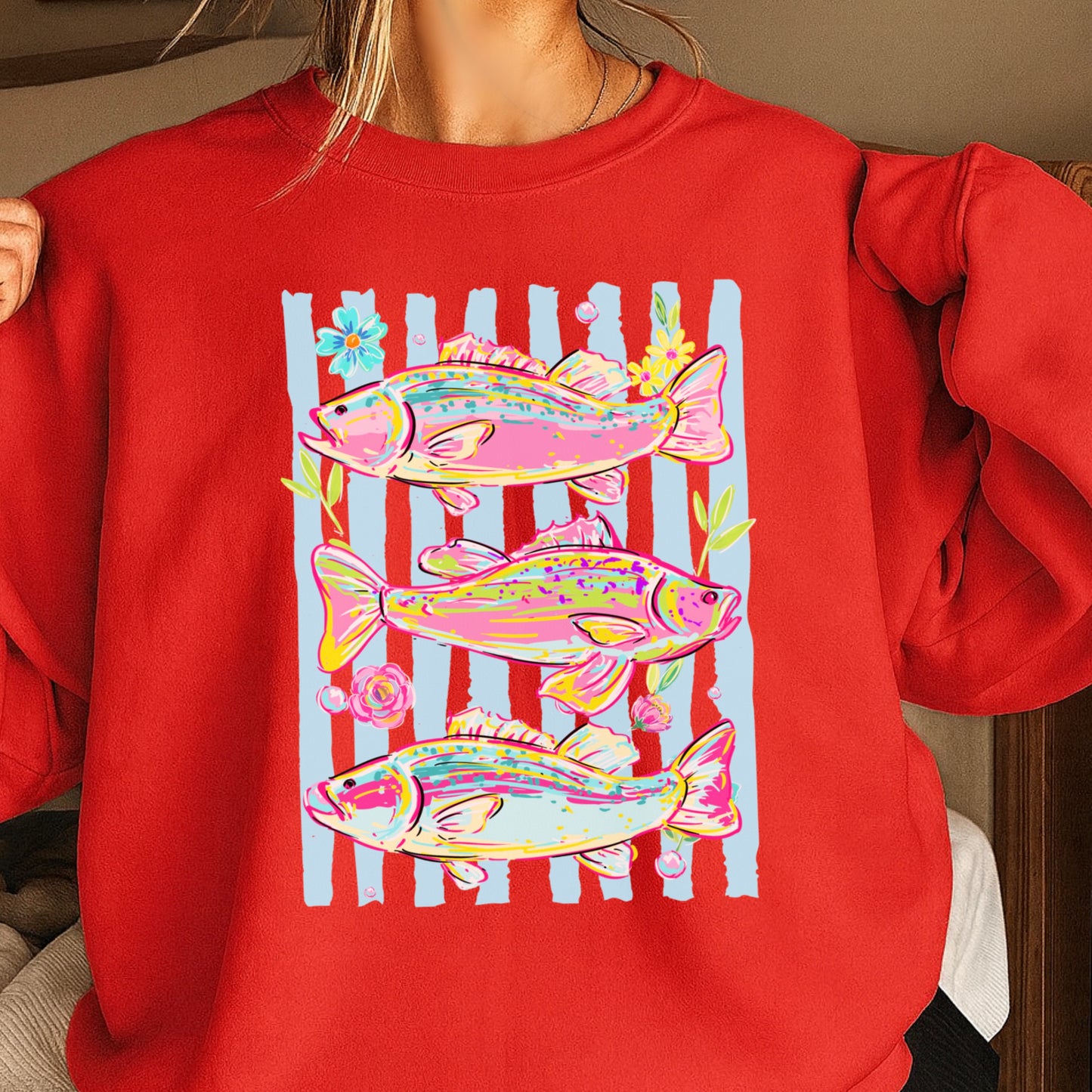 Fish Trio Crewneck Sweatshirt