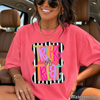 Trick Or Treat Halloween Comfort Color Graphic Tee