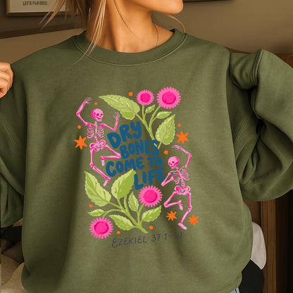 Dry Bones Come To Life Navy Lettering Christian Sweatshirt