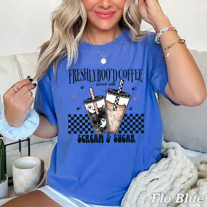 Freshly Boo’d Coffee Halloween Comfort Color Graphic Tee