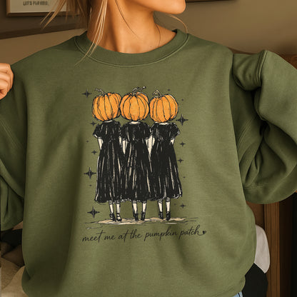 Meet Me At The Pumpkin Patch Halloween Crewneck Sweatshirt