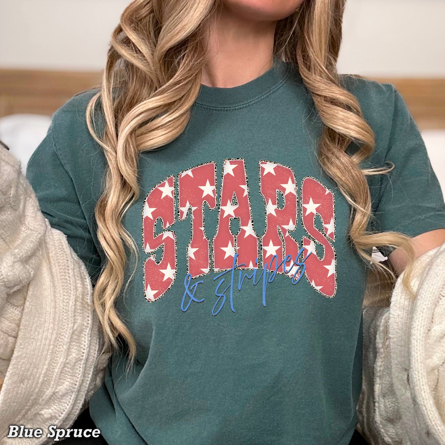 Stars & Stripes July 4th Comfort Color Graphic Tee