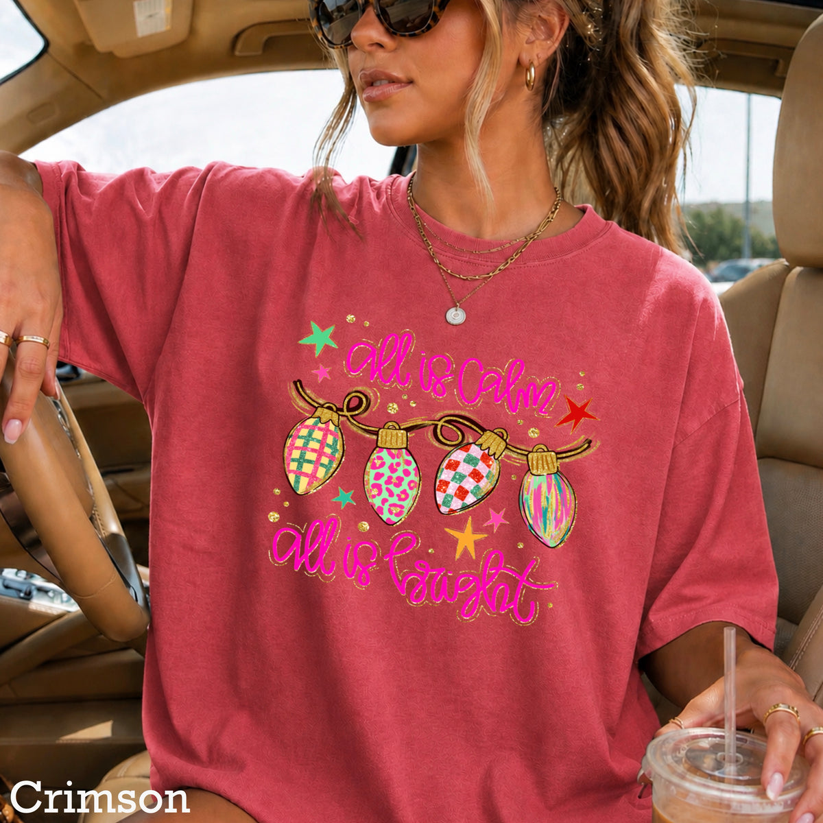 All Is Calm Christmas Comfort Color Graphic Tee