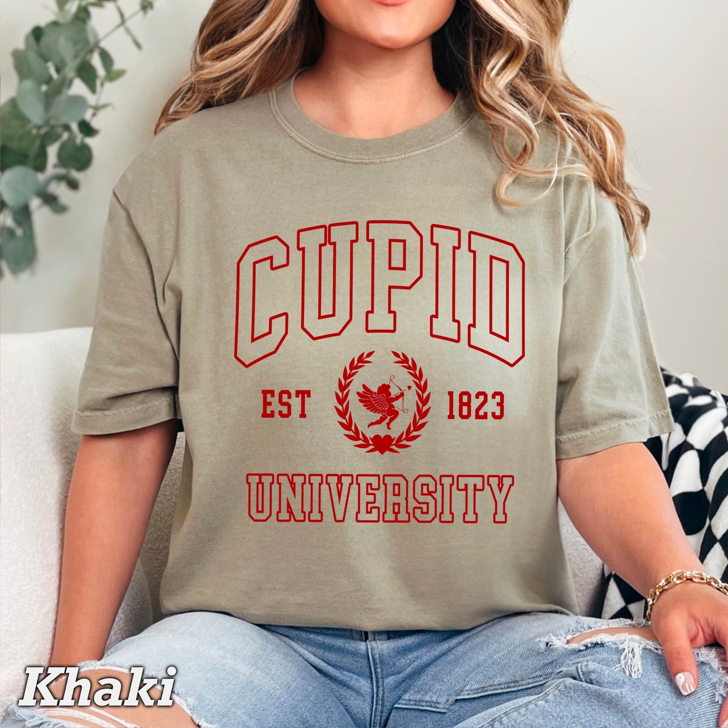 Cupid University Valentine’s Day Comfort Color Graphic Tee