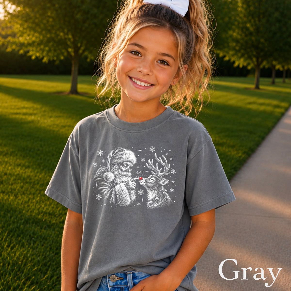 Santa Boop Christmas Youth Comfort Color T-Shirt