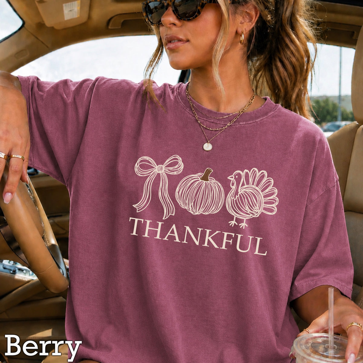 Thankful Thanksgiving Comfort Color Graphic Tee