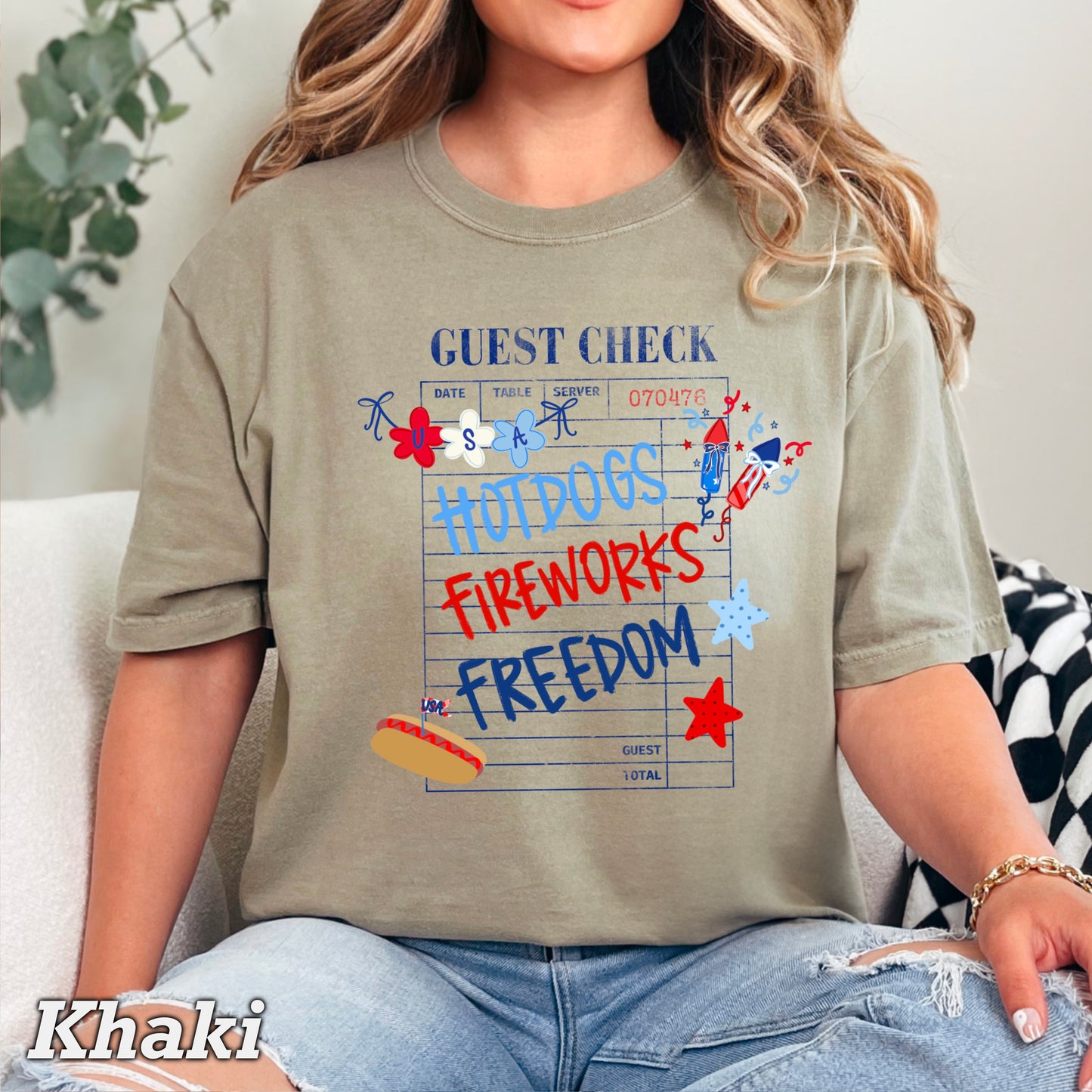 Guest Check July 4th Comfort Color Graphic Tee