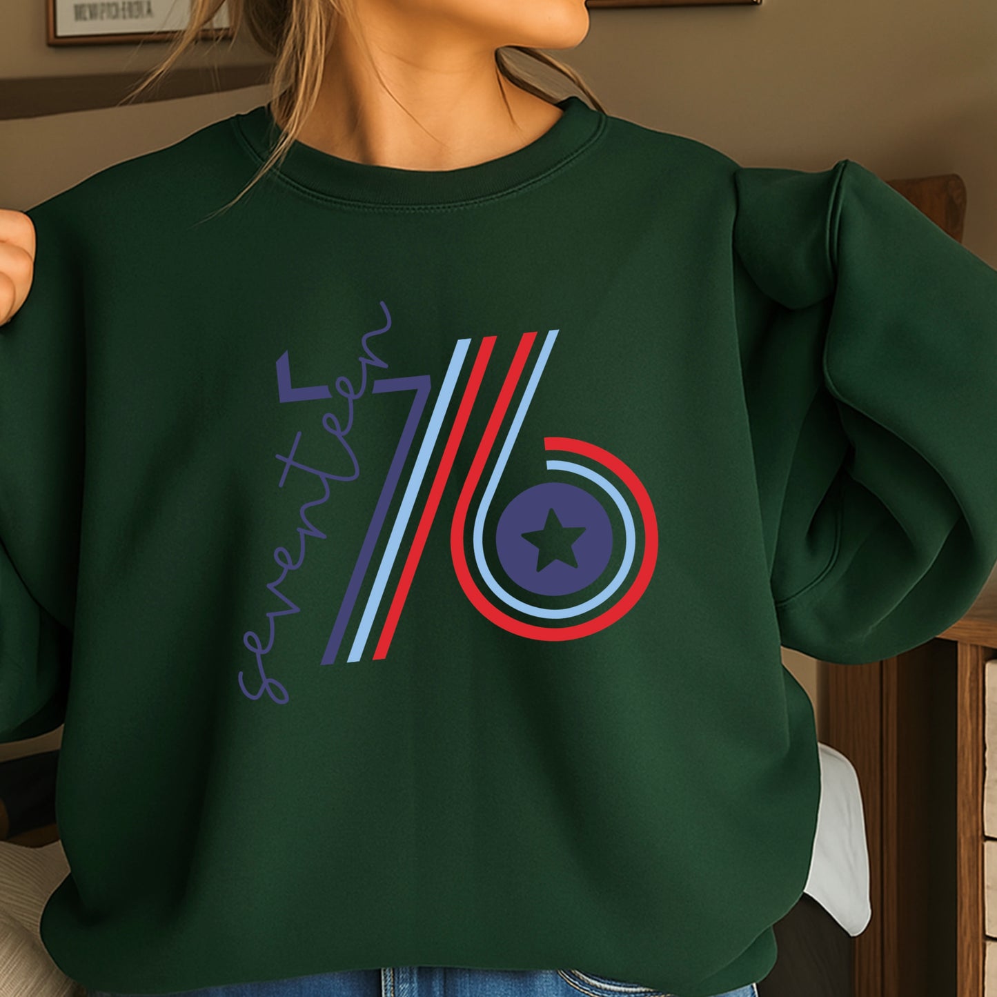 Retro 1776 Crewneck Sweatshirt