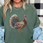 Faux Rhinestone Turkey Comfort Color Graphic Tee
