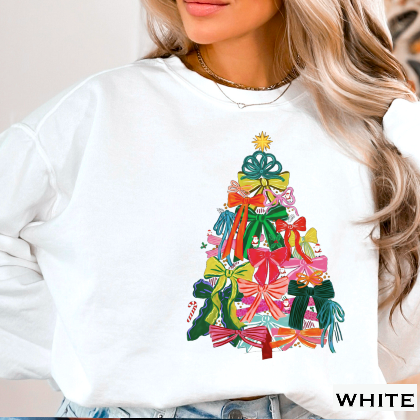 Bow Christmas Tree Crewneck Sweatshirt