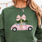 Pink Christmas Car Crewneck Sweatshirt