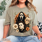 Floral Halloween Characters Comfort Color Graphic Tee