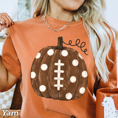 Pumpkin Football DTF Transfer