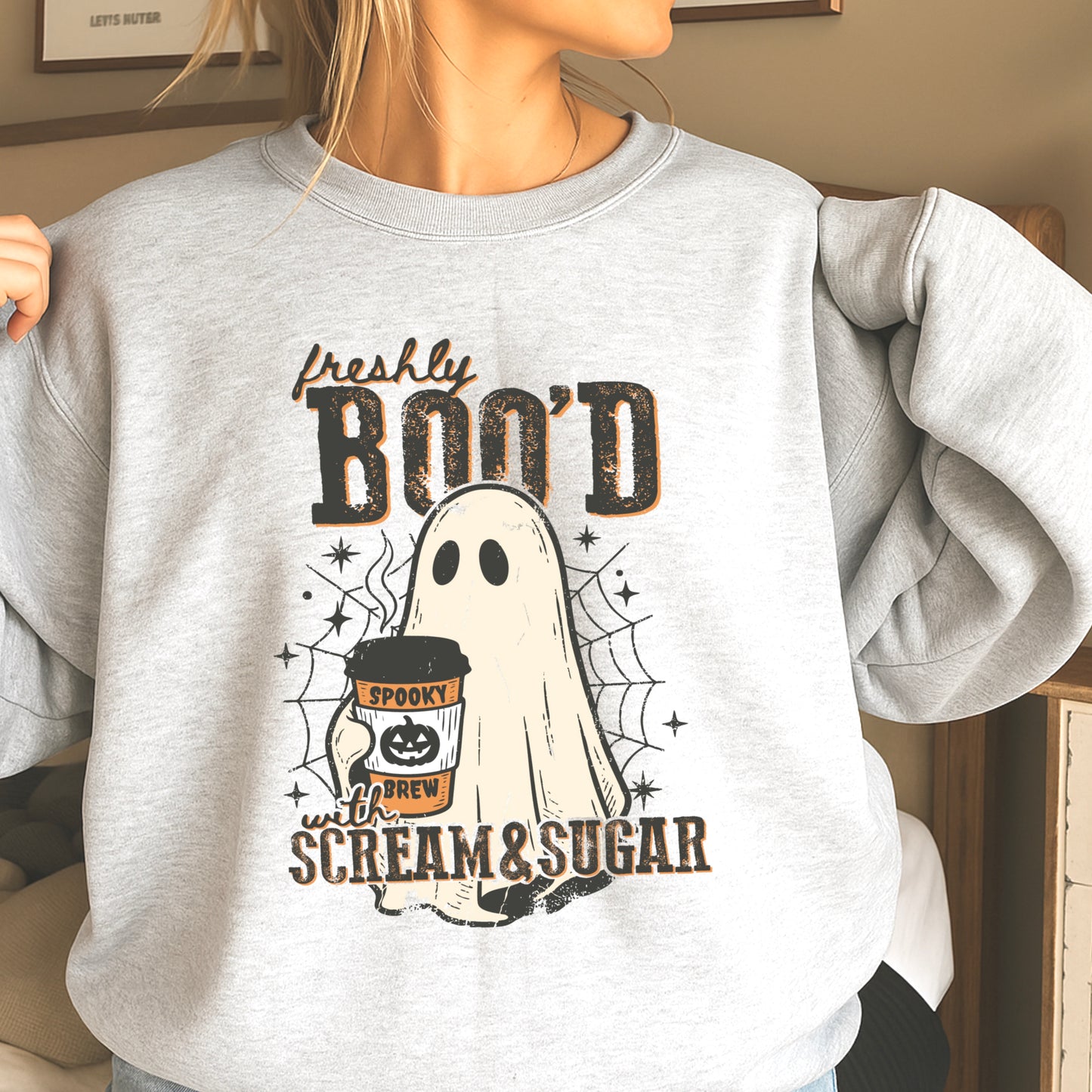 Freshly Boo’d Scream & Sugar Halloween Crewneck Sweatshirt