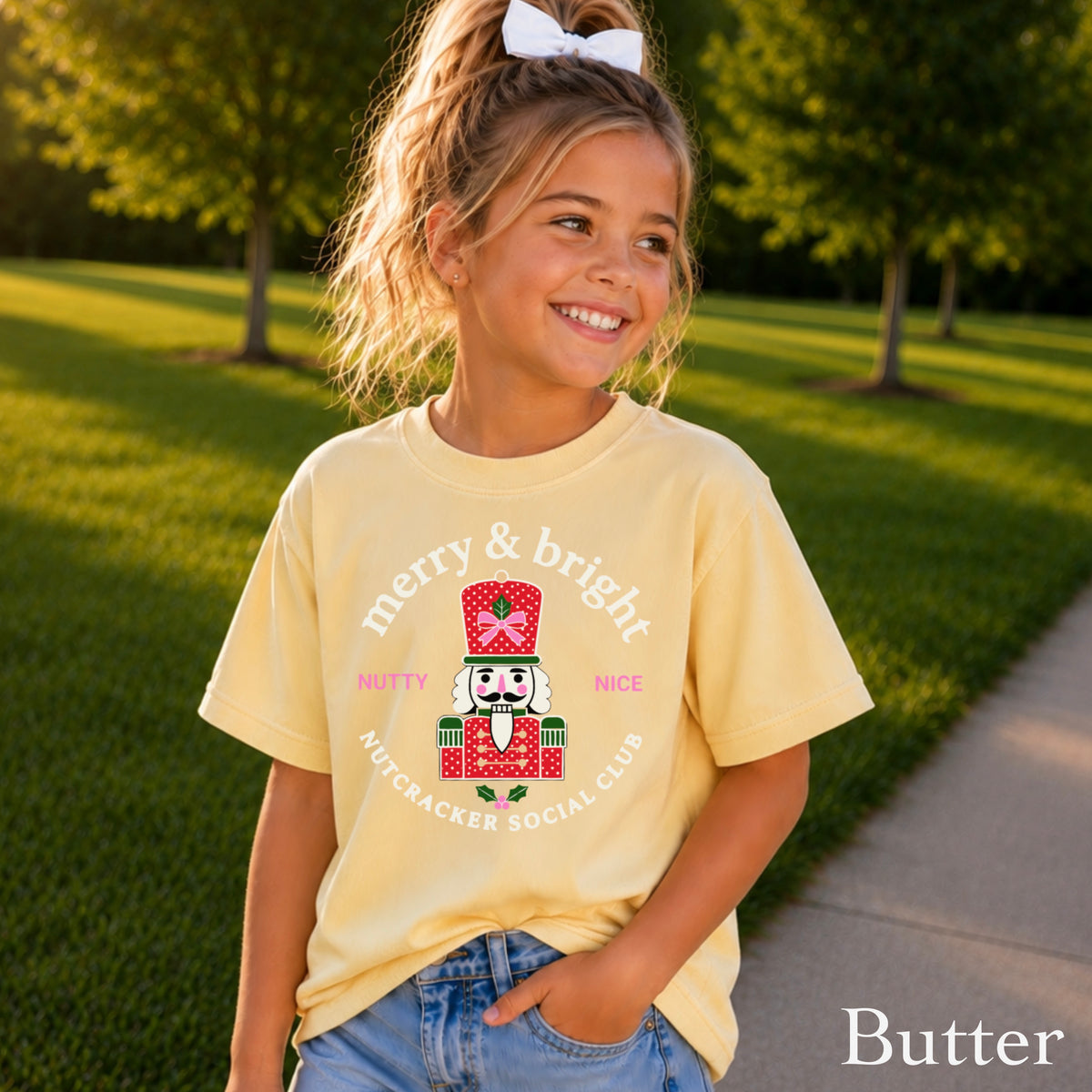 Nutcracker Social Club Christmas Youth Comfort Color T-Shirt