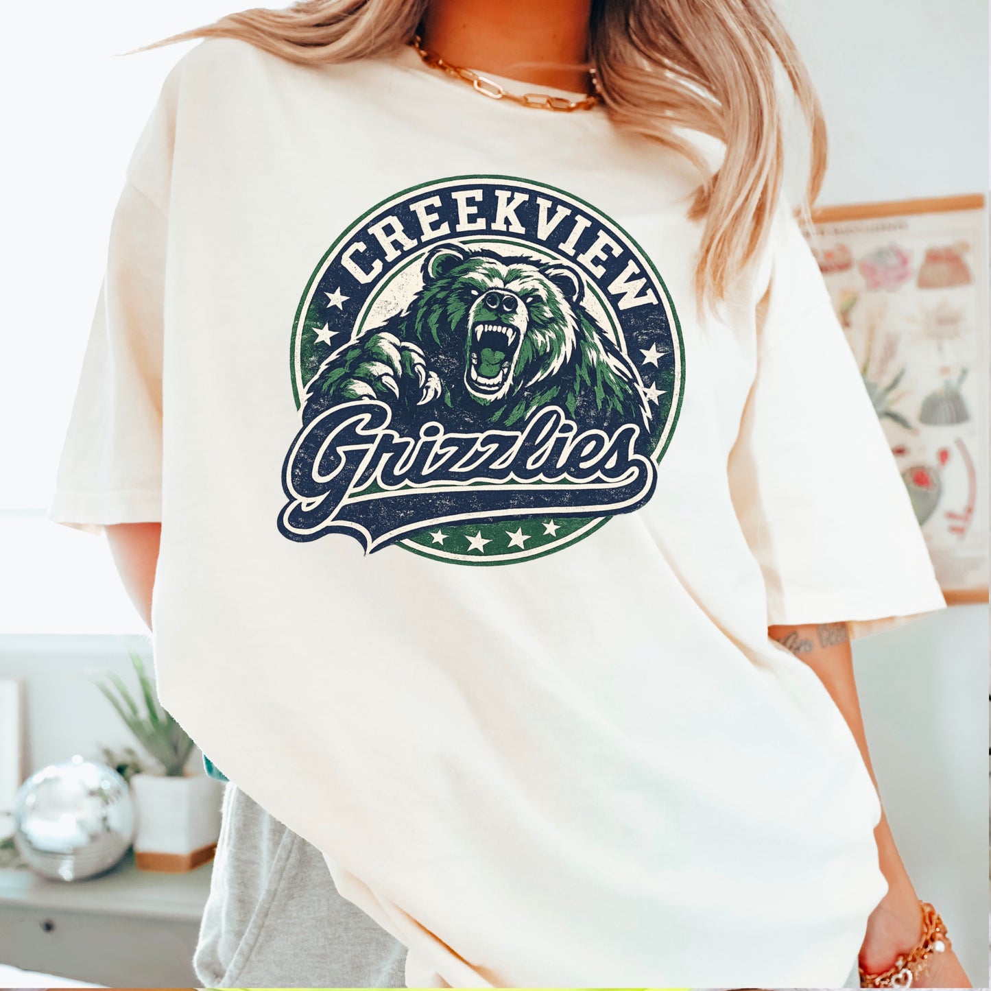 Creekview Grizzlies Comfort Color Graphic Tee