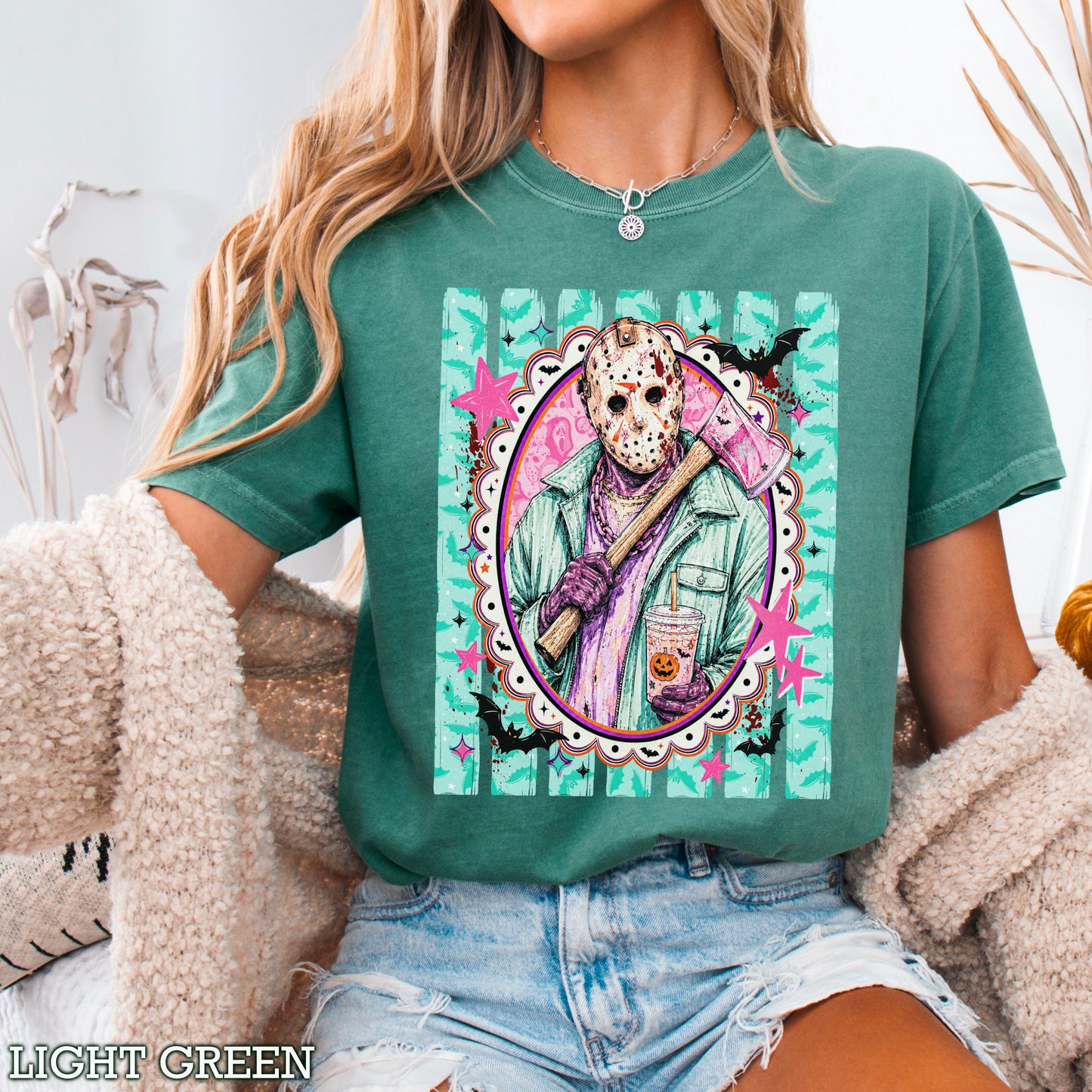Horror Film Character Halloween Comfort Color Graphic Tee