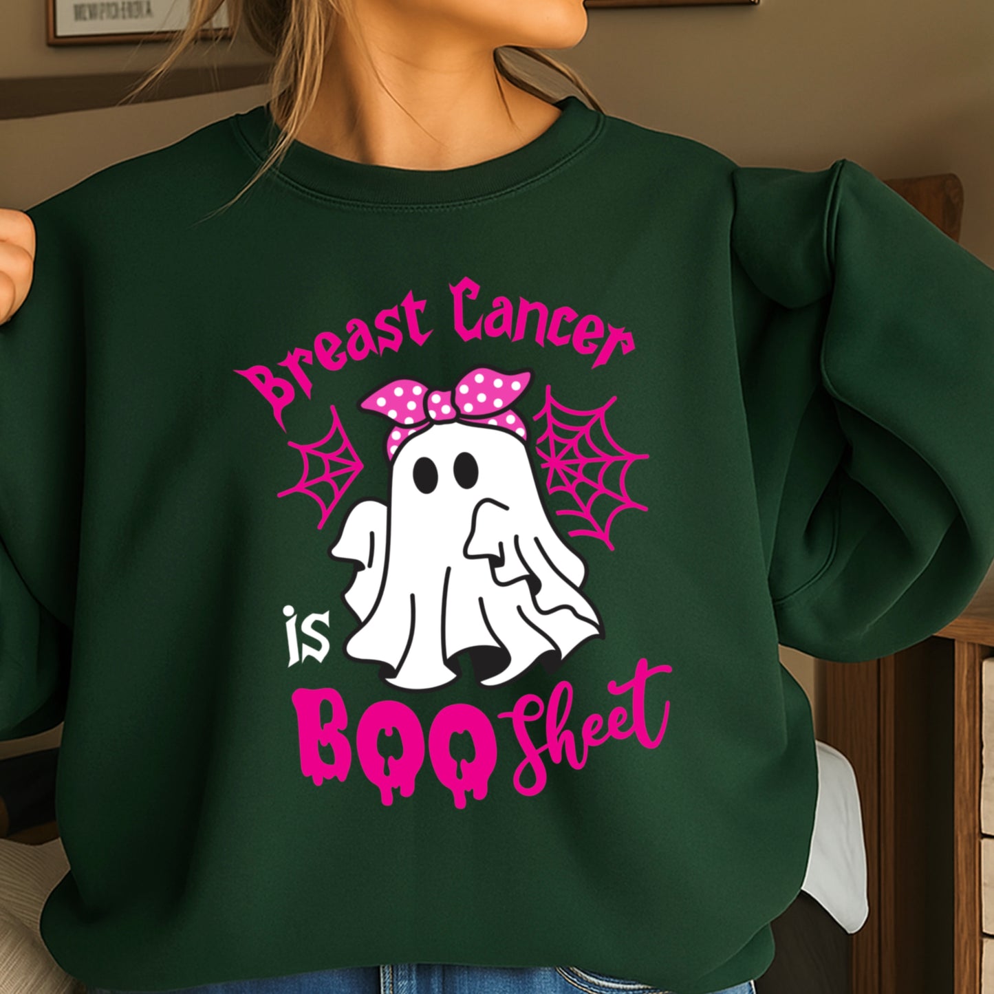 Breast Cancer Is Boo-Sheet Crewneck Sweatshirt