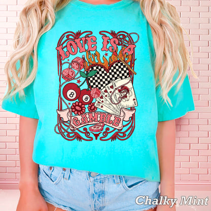 Love Is A Gamble Comfort Color Graphic Tee