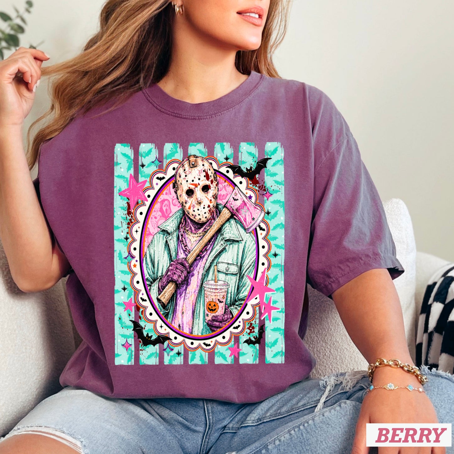 Horror Film Character Halloween Comfort Color Graphic Tee