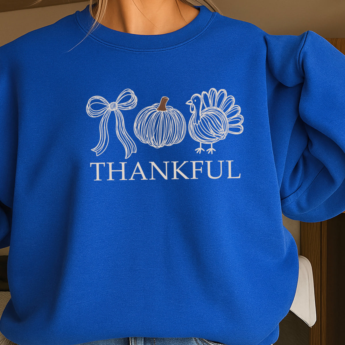 Thankful Thanksgiving Crewneck Sweatshirt