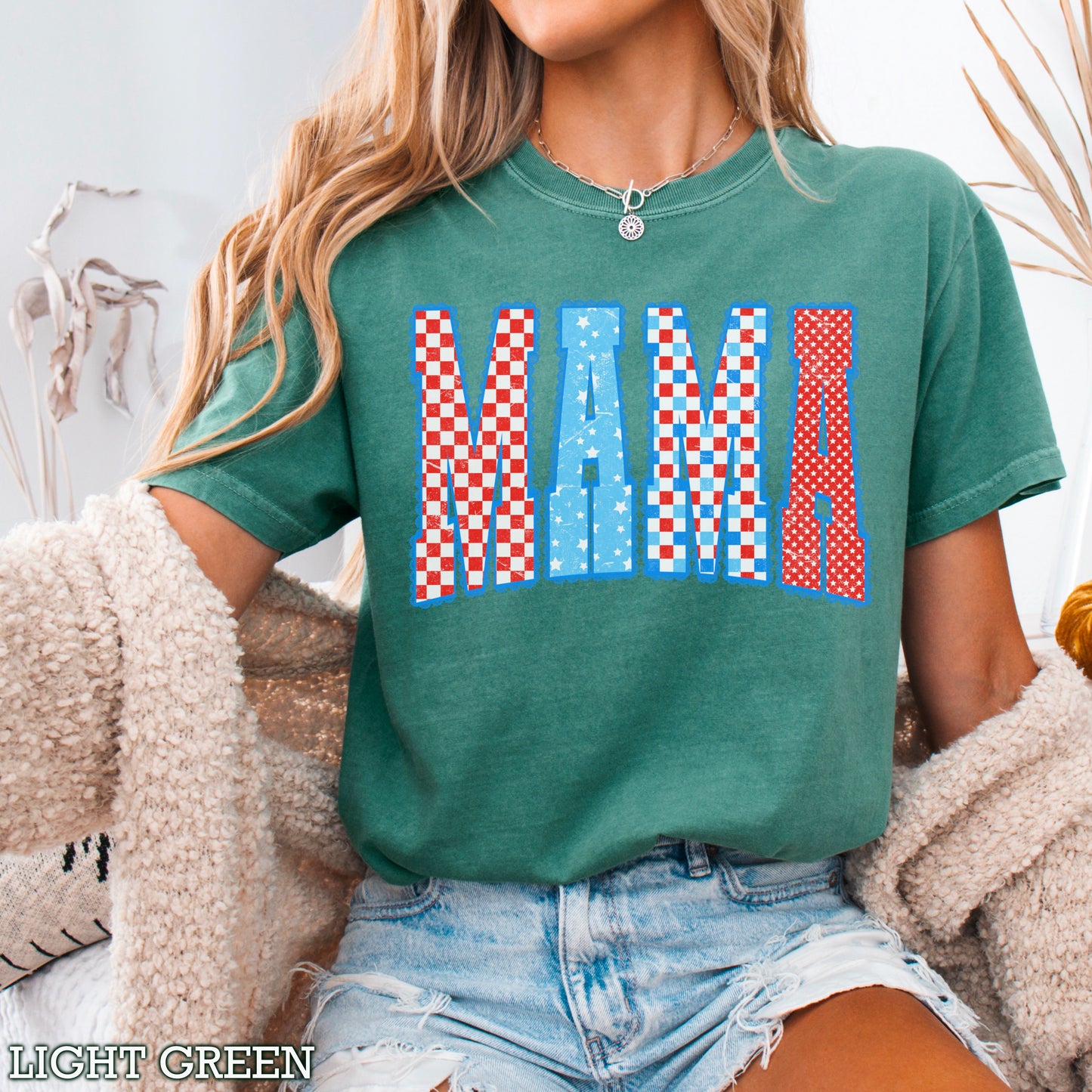 Mama Patriotic Comfort Color Graphic Tee