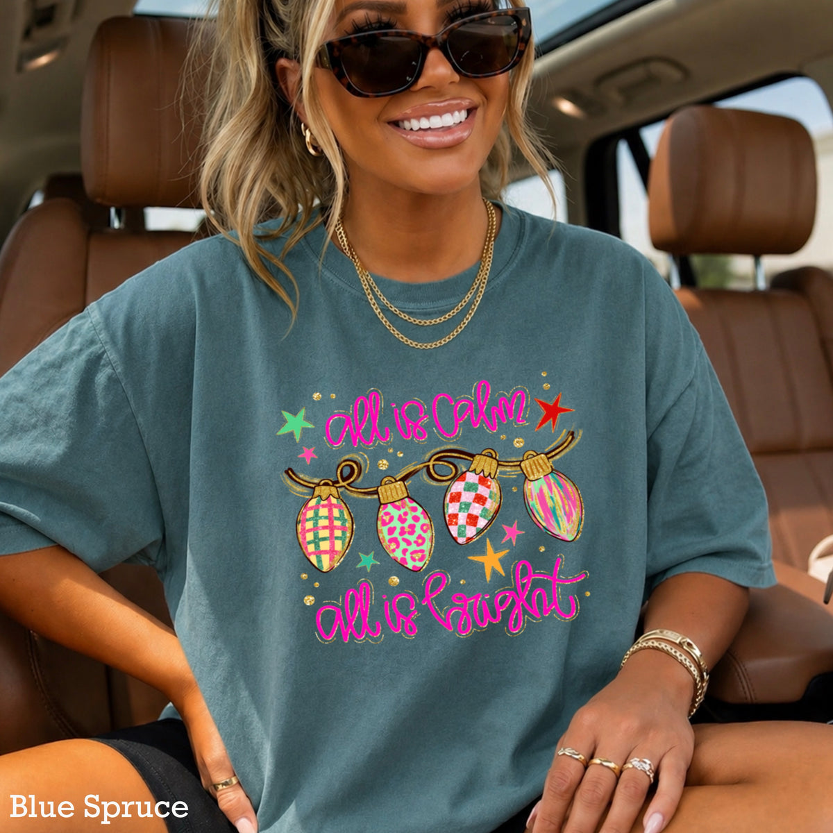 All Is Calm Christmas Comfort Color Graphic Tee