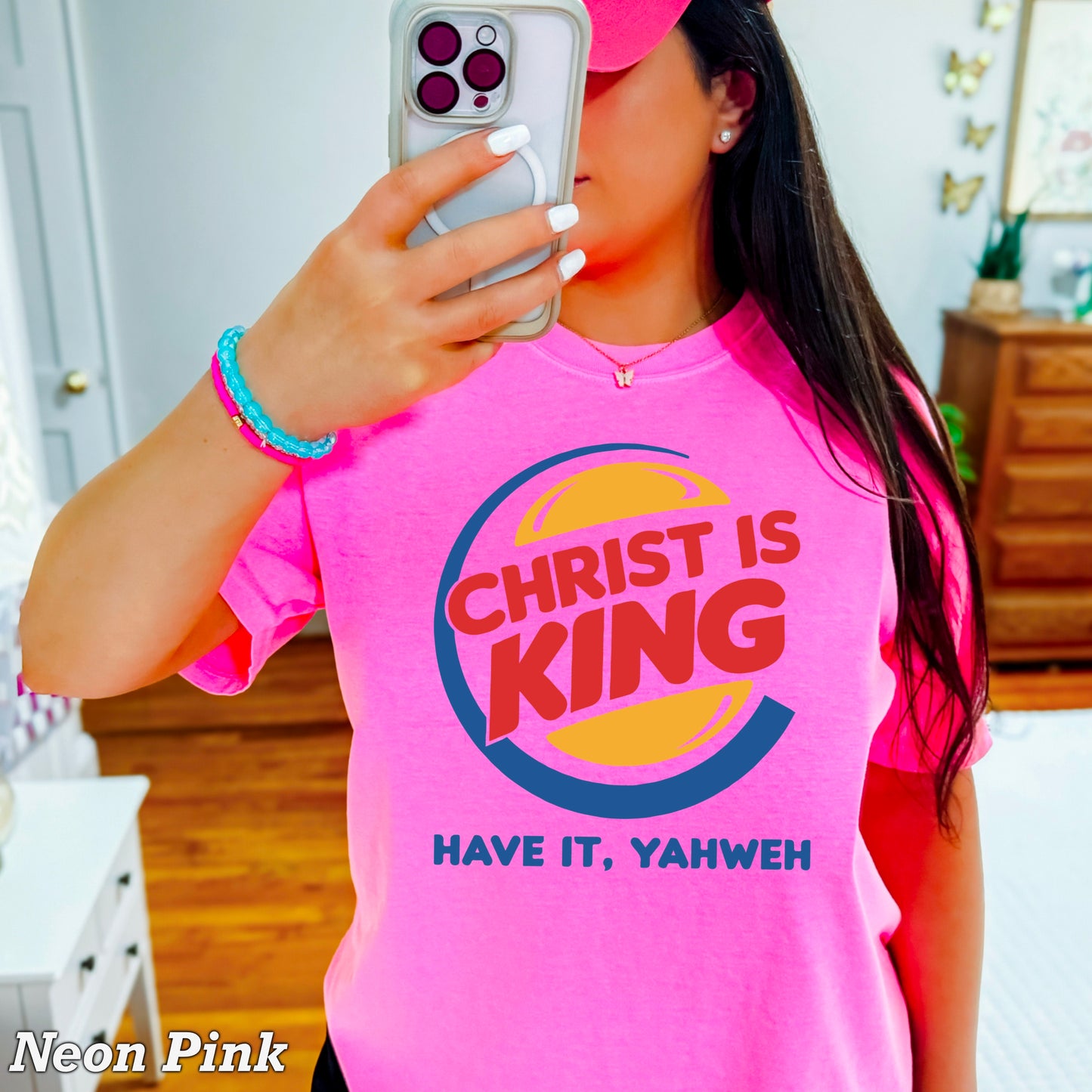 Christ Is King Christian Comfort Color Graphic Tee