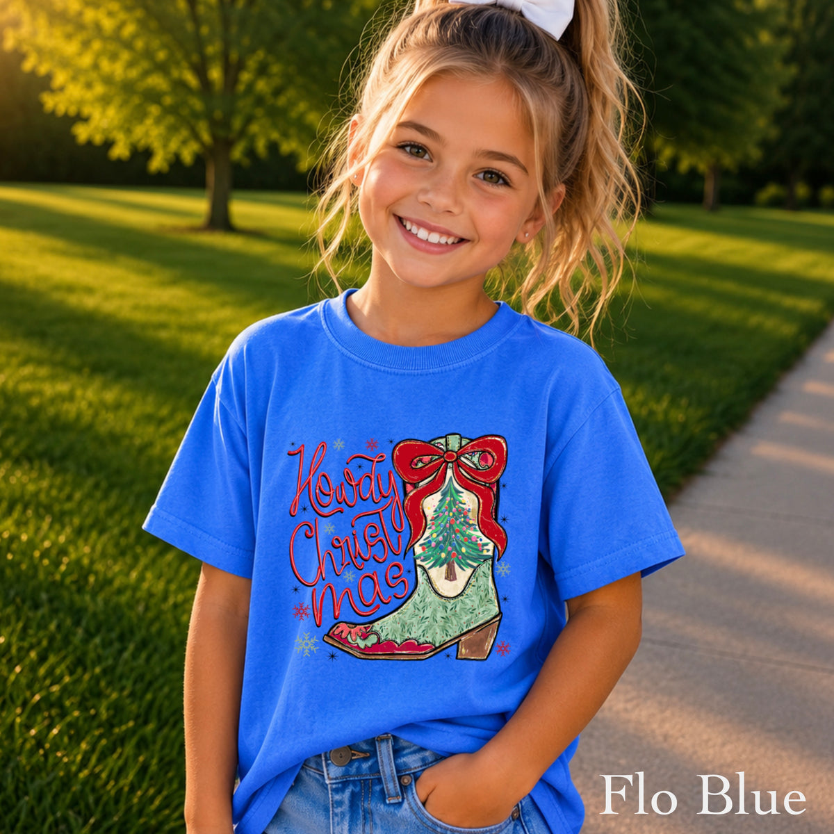 Howdy Christmas Youth Comfort Color T-Shirt
