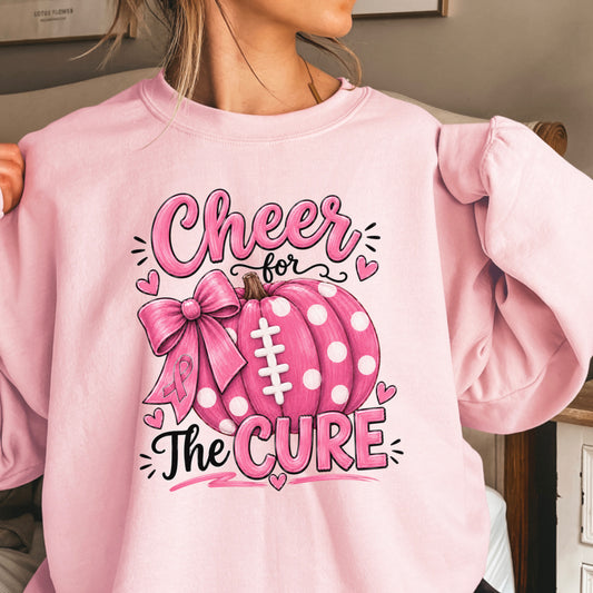 Cheer For The Cure Breast Cancer Crewneck Sweatshirt