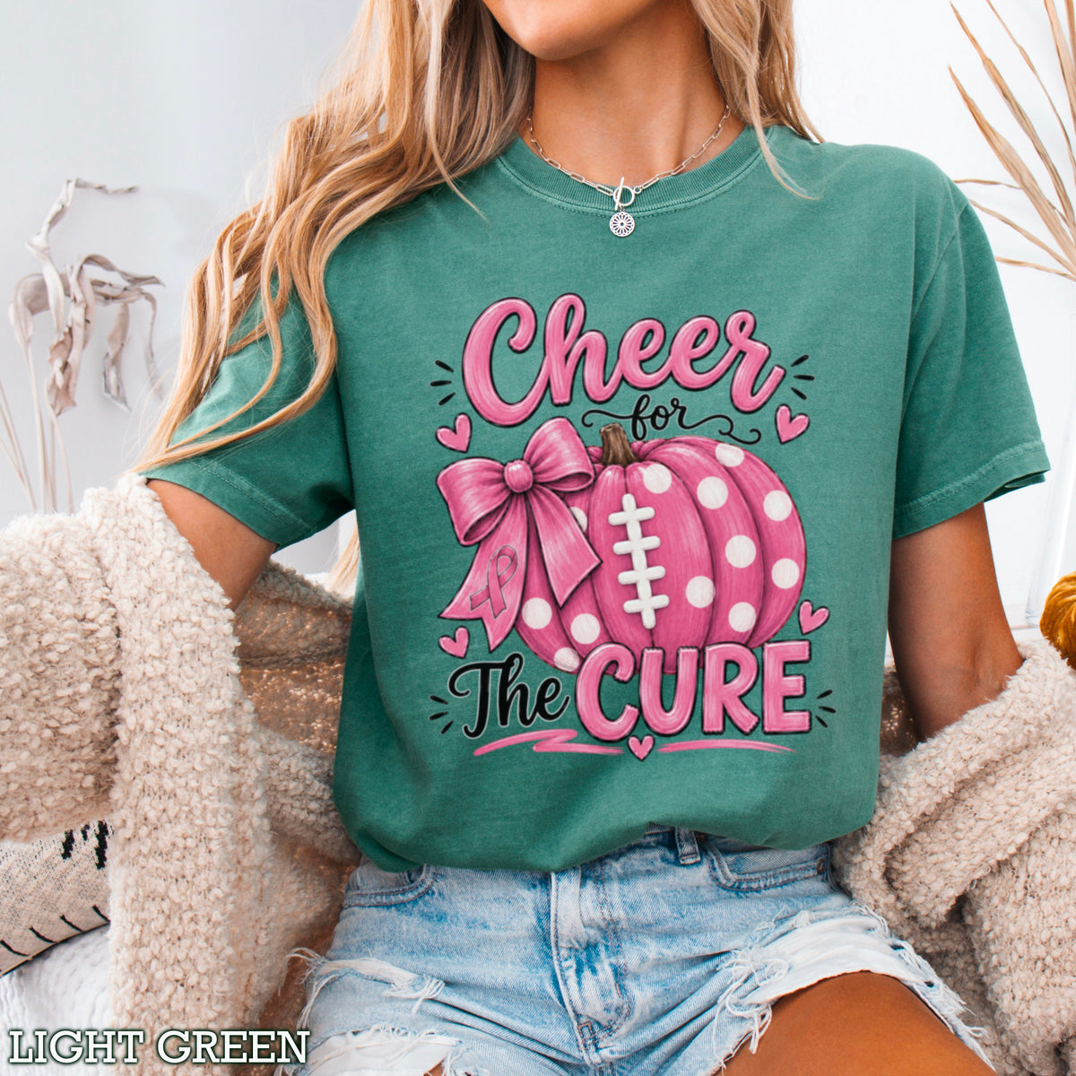 Cheer For The Cure Comfort Color Graphic Tee
