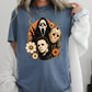 Floral Halloween Characters Comfort Color Graphic Tee