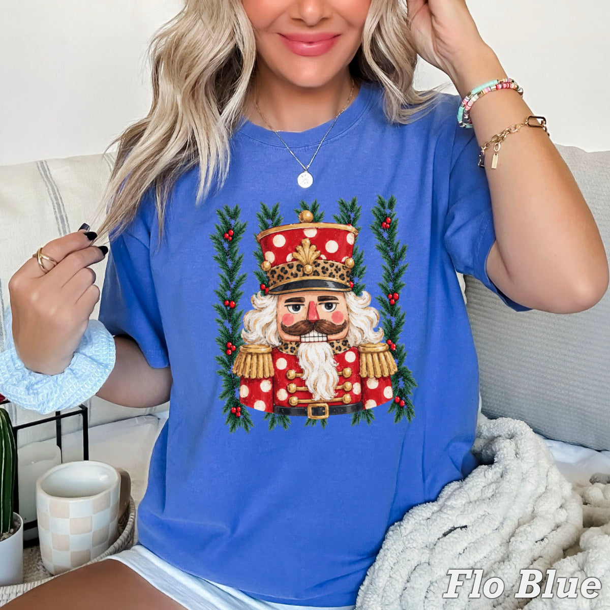 Preppy Nutcracker Christmas Comfort Color Graphic Tee