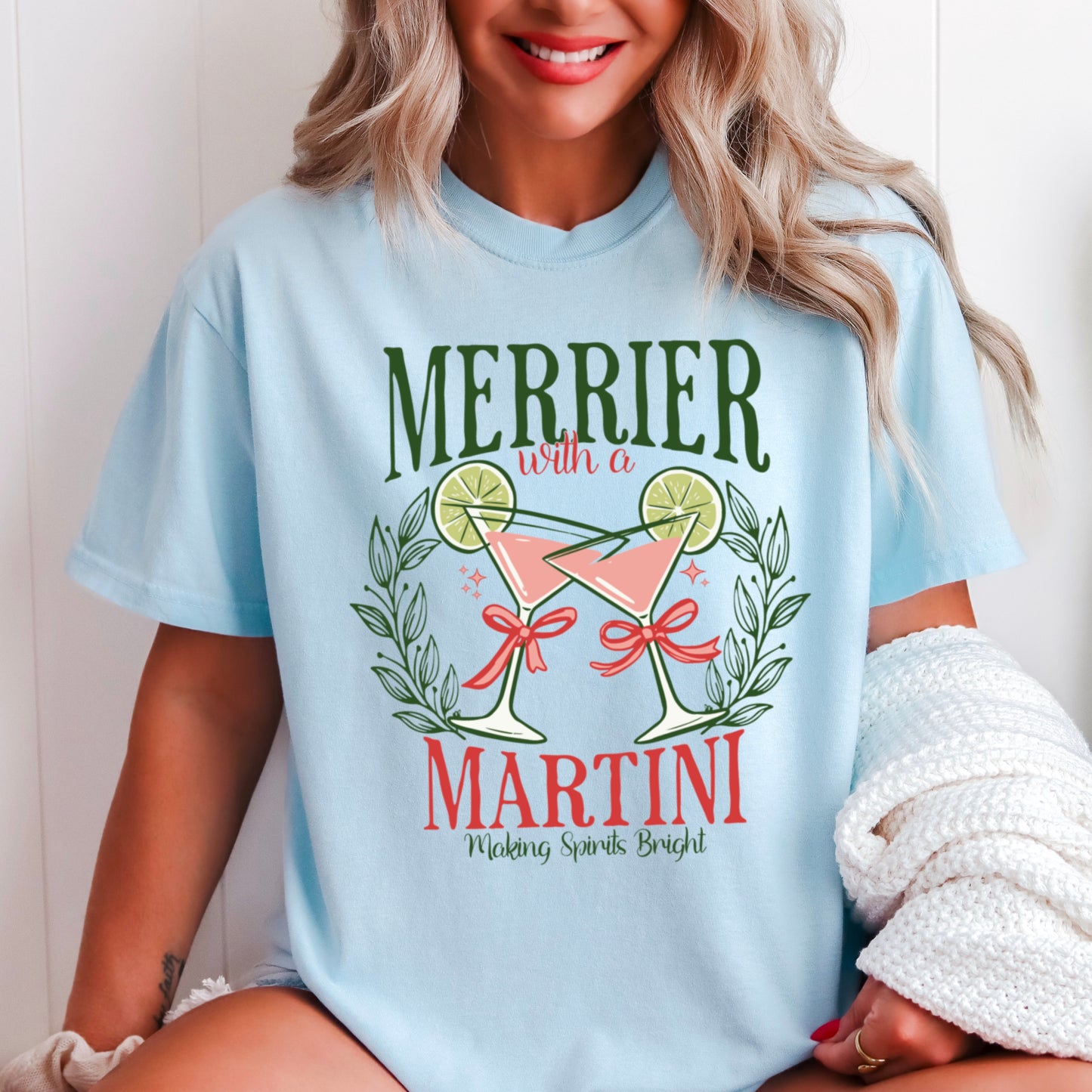 Merrier With A Martini  Comfort Color Graphic Tee
