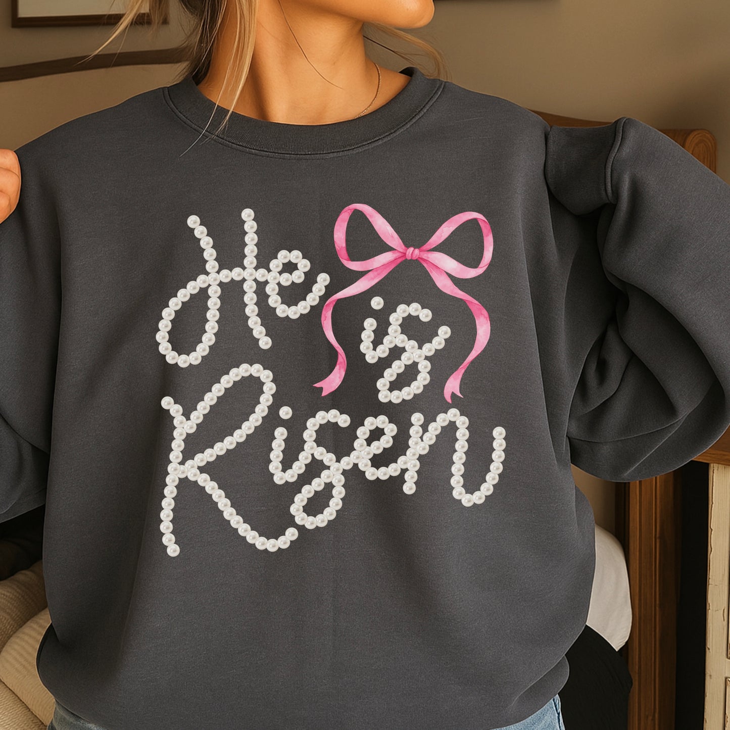 He Is Risen Easter Crewneck Sweatshirt