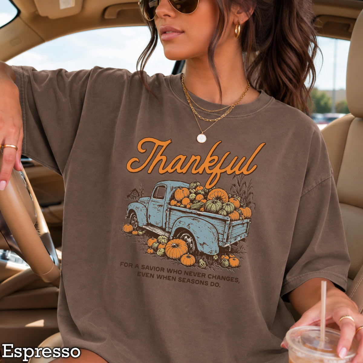 Thankful For A Savior Comfort Color Graphic Tee