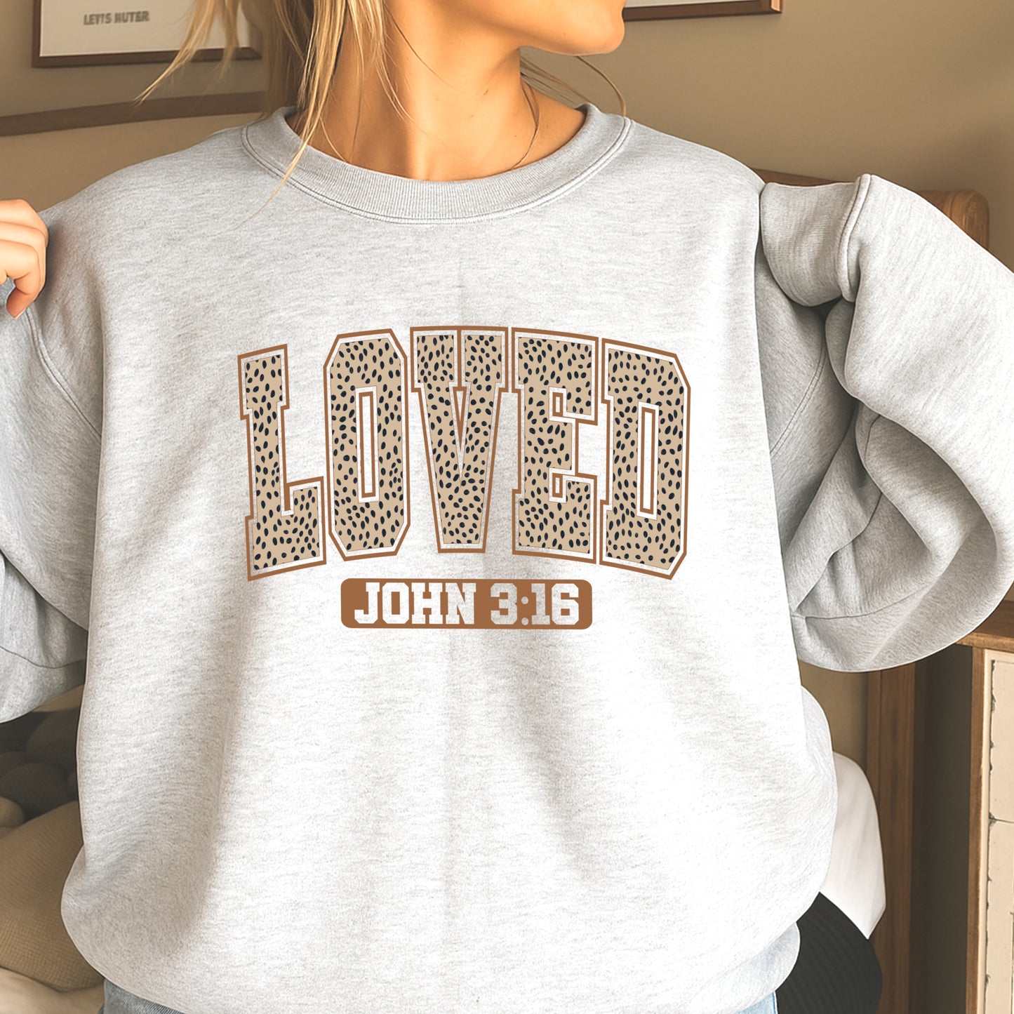 Loved John 3:16 Valentine’s Day Crewneck Sweatshirt