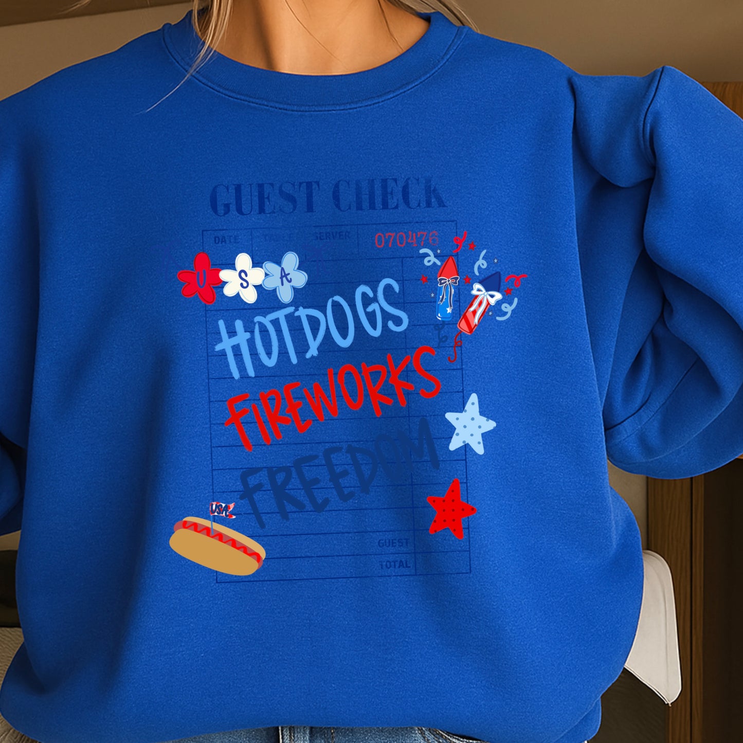 Guest Check July 4th Crewneck Sweatshirt