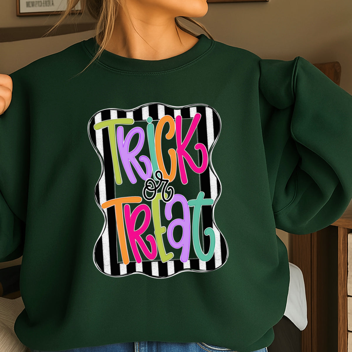 Trick Or Treat Halloween Crewneck Sweatshirt