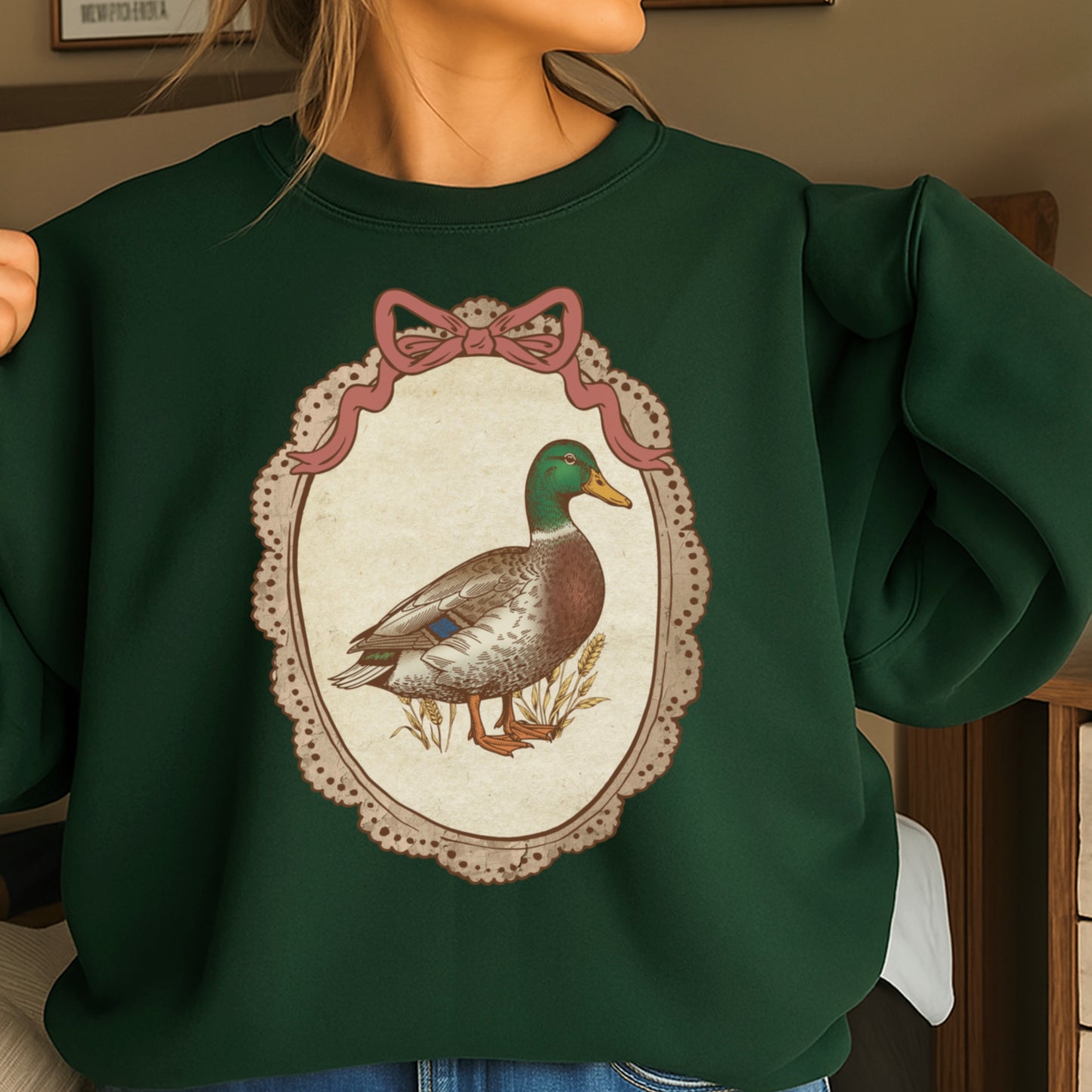 Vintage Framed Mallard Duck Crewneck Sweatshirt