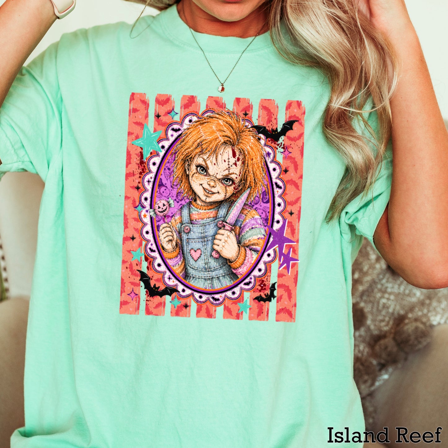 Horror Film Character Halloween Comfort Color Graphic Tee