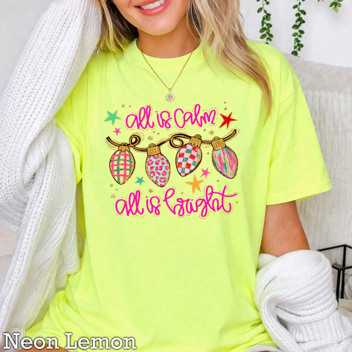 All Is Calm Christmas Comfort Color Graphic Tee
