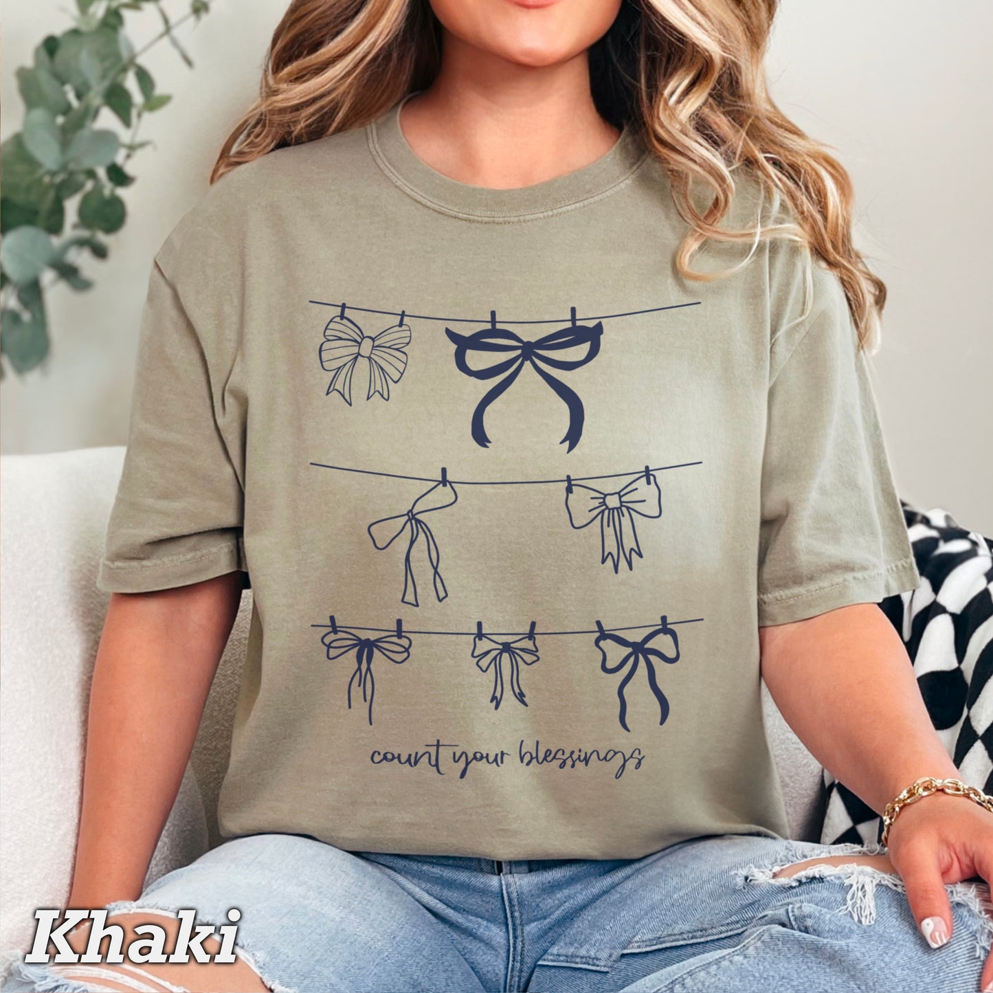 Count Your Blessings Christian Comfort Color Graphic Tee