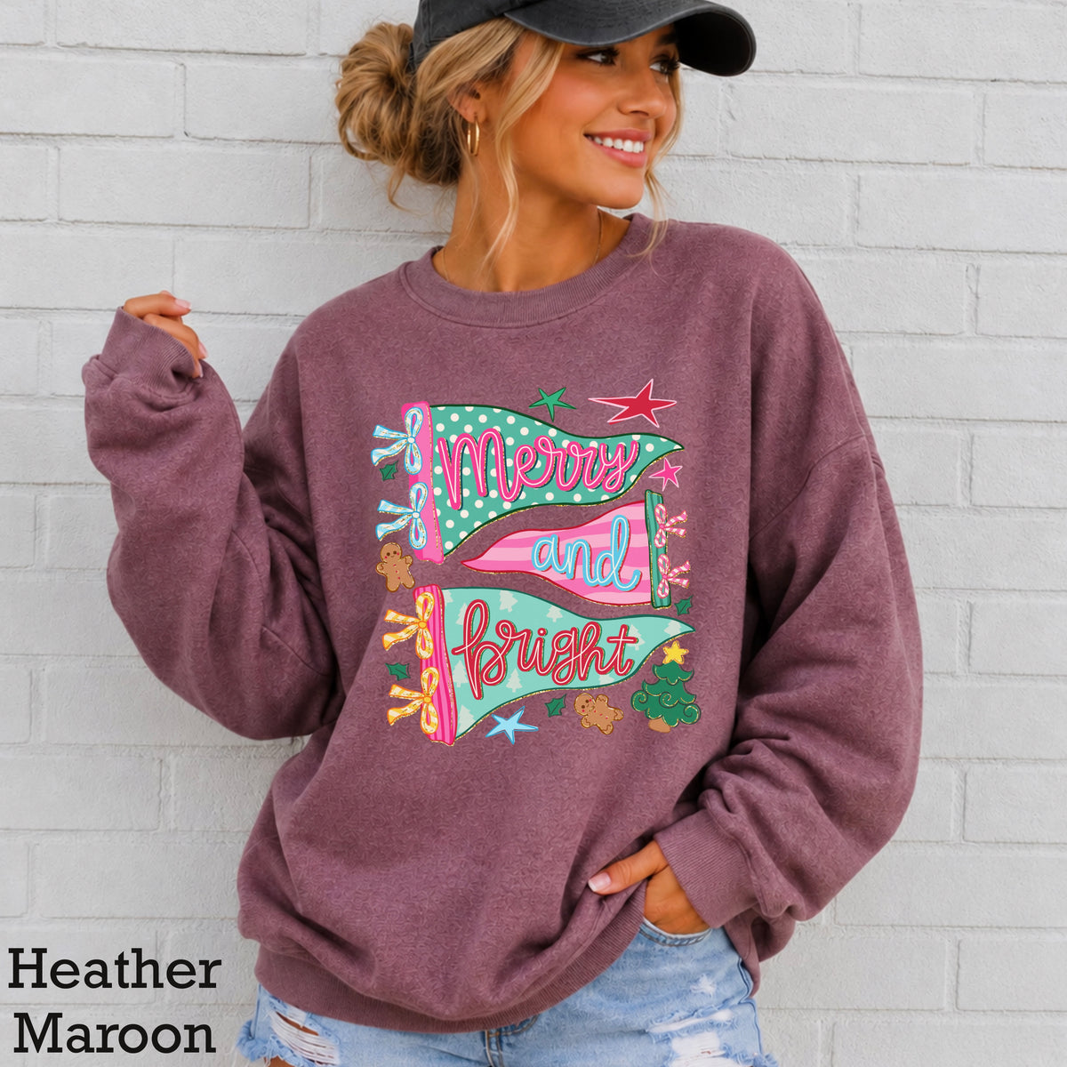 Merry And Bright Christmas Crewneck Sweatshirt