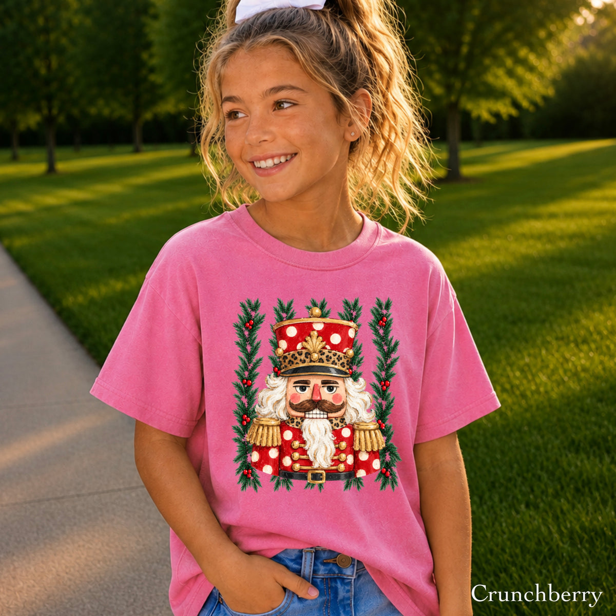 Preppy Nutcracker Christmas Youth Comfort Color T-Shirt