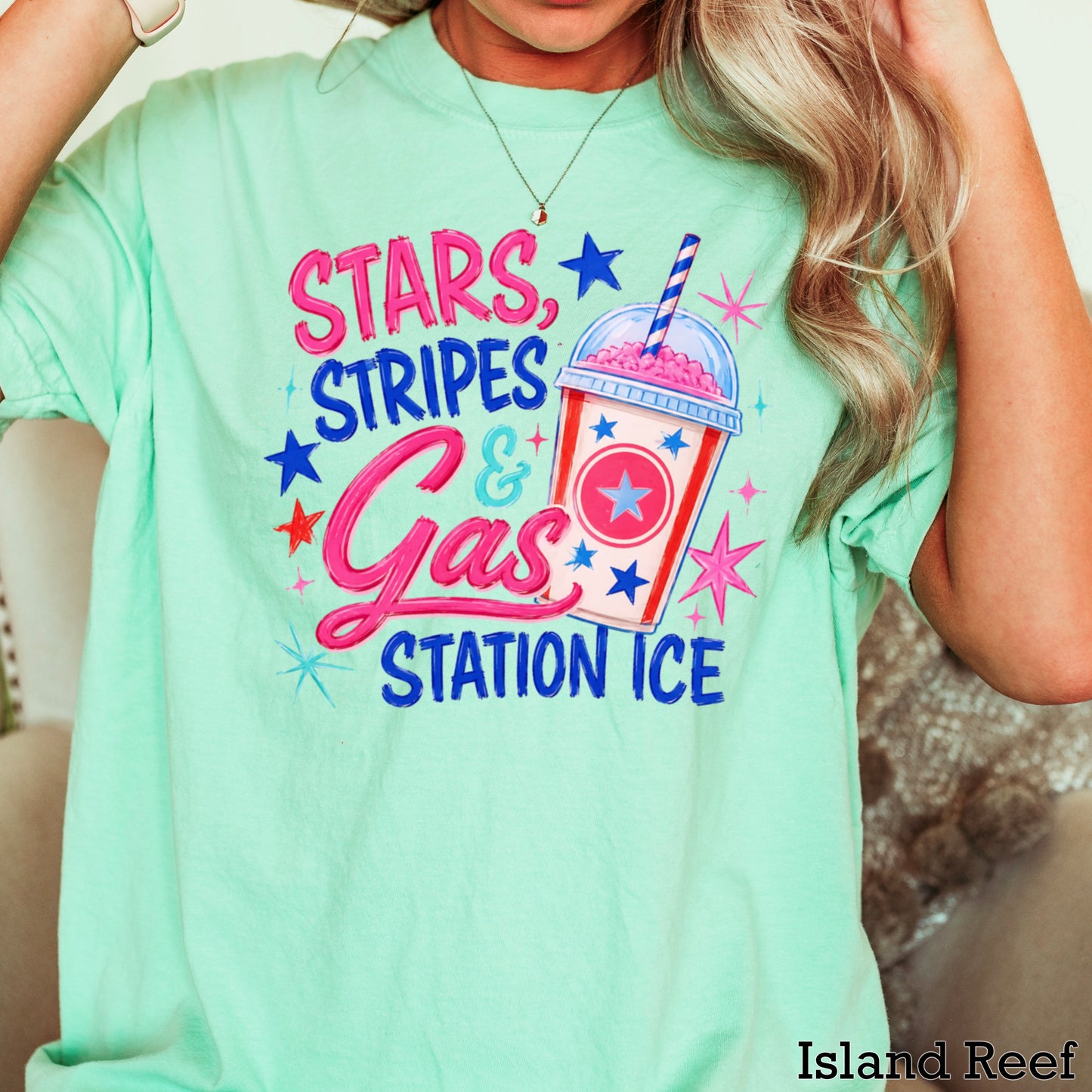 Stars Stripes & Gas Station Ice Comfort Color Graphic Tee