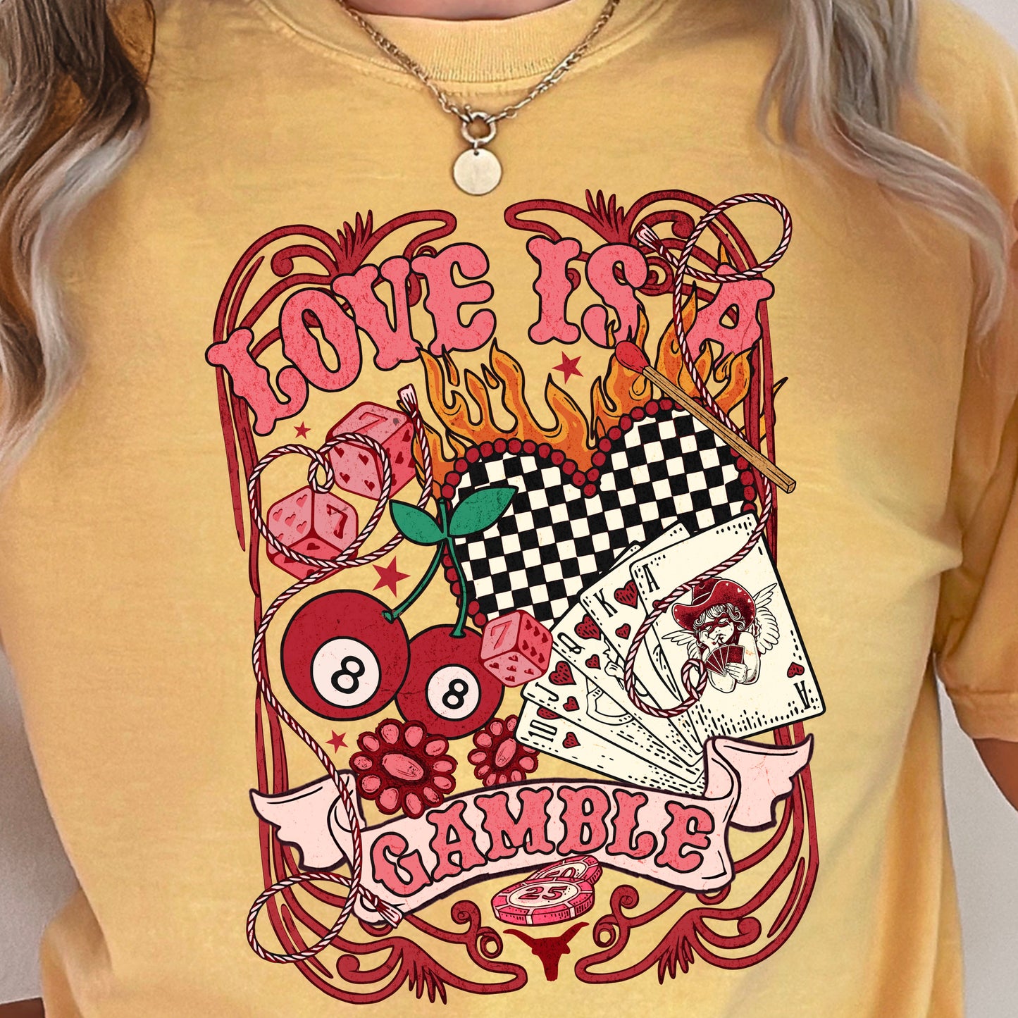 Love Is A Gamble Comfort Color Graphic Tee