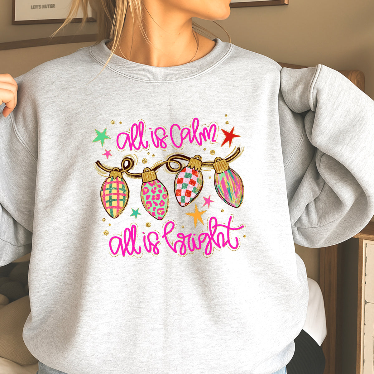 All Is Calm Christmas Crewneck Sweatshirt