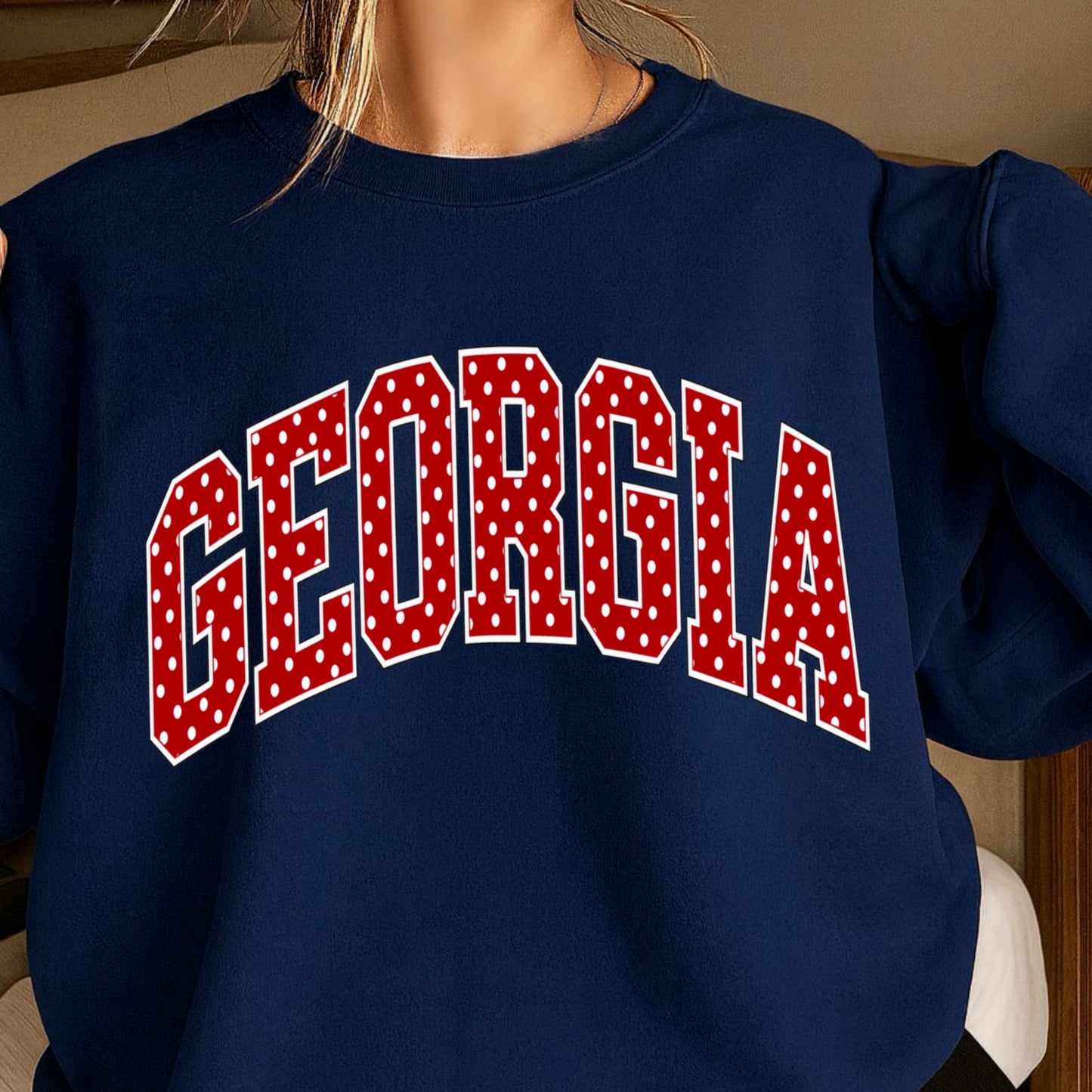 Georgia Polka Dot Crewneck Sweatshirt