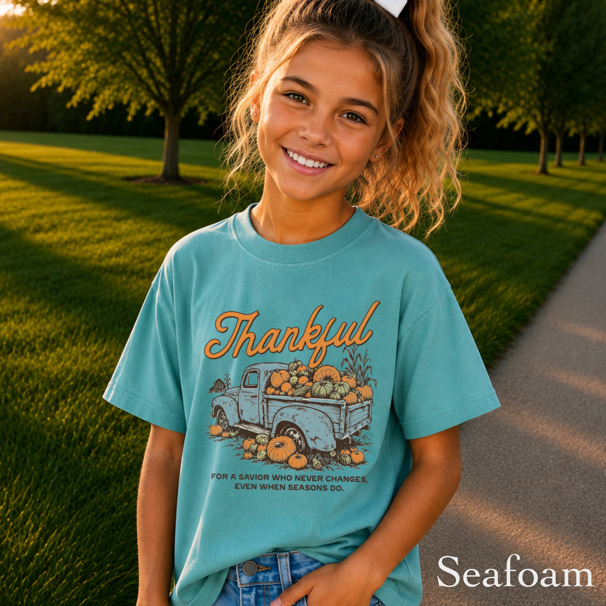 Thankful For A Savior Youth Comfort Color T-Shirt